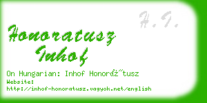 honoratusz inhof business card